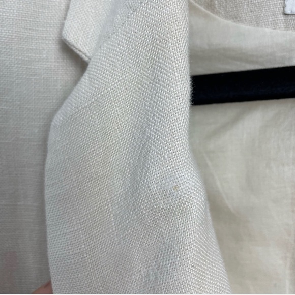 Joie Mehira Ivory Linen Open Front Blazer Sz 0 - Picture 16 of 16